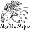 Sello ex libris Alejandro Magno