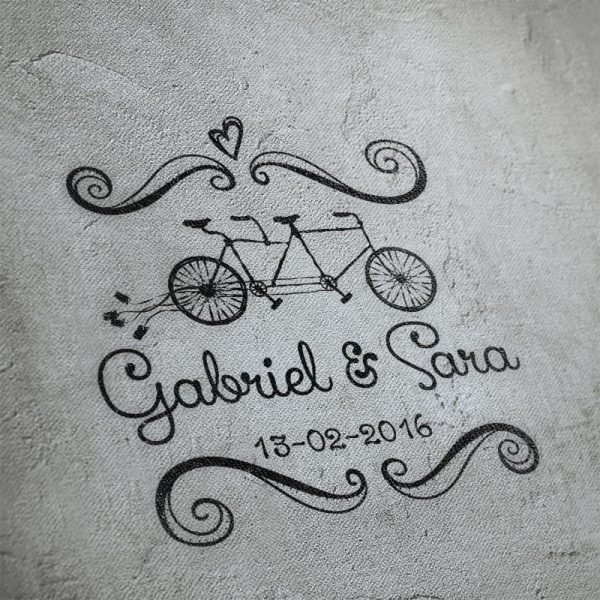 Sellos boda Bicicleta Latas