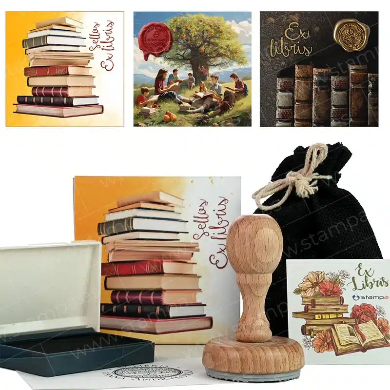 Ex libris personalizado + caja de madera + grabado - TUUS