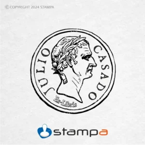 Diseño Sello Ex Libris Moneda Romana César