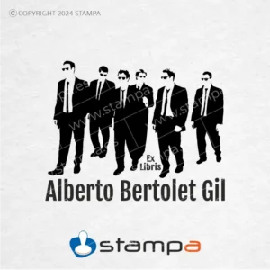 Diseño Sello Ex Libris Siluetas Reservoir Dogs