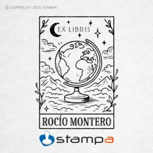 Diseño vectorial Ex Libris Mundo Mágico