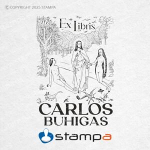 Diseño Ex Libris El Bosco Jardín Delicias Adán y Eva