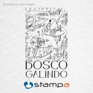 Diseño Sello Ex Libris El Bosco Hombre Árbol Infierno