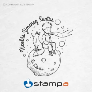 Diseño Sello Ex Libris Principito y Zorro