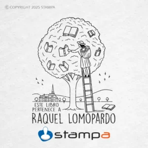 Diseño vectorial Ex Libris Árbol del Conocimiento